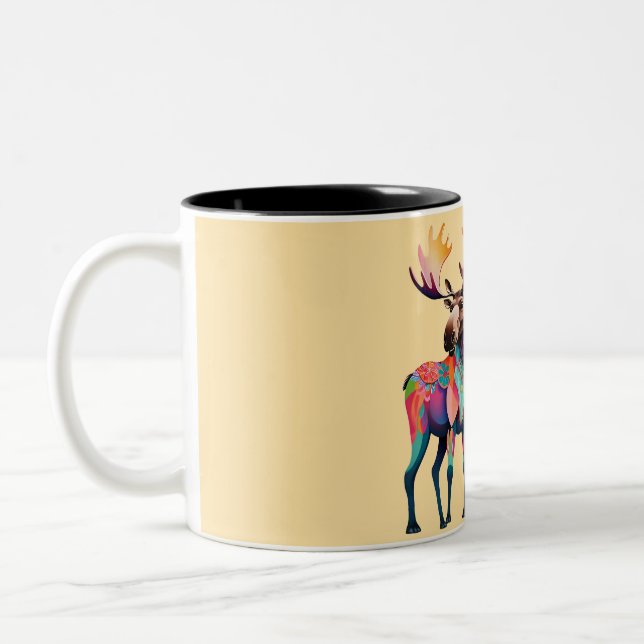 Moose is Waiting to Join a Herd Zweifarbige Tasse (Links)