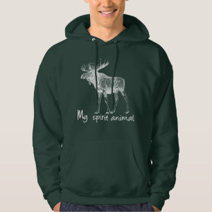Moose ist mein Geistentier für Naturliebhaber Hoodie