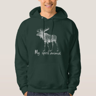 Moose ist mein Geistentier für Naturliebhaber Hoodie