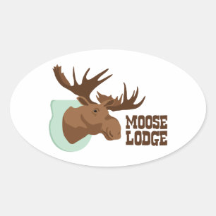 Moose Lodge Ovaler Aufkleber