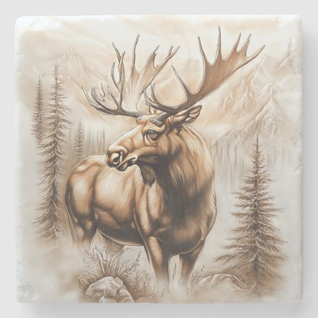 Moose Marble Untersetzer (Vorderseite)