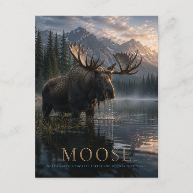 Moose Mountain Lake TIER Postkarte (Vorderseite)