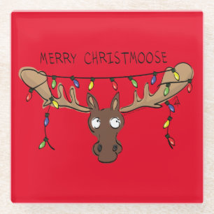 Moose Niedlich Funny Christmas Glasuntersetzer