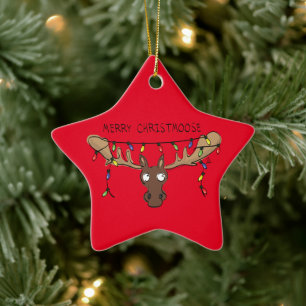 Moose Niedlich Funny Christmas Keramik Ornament