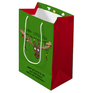Moose Niedlich Funny Christmas Mittlere Geschenktüte