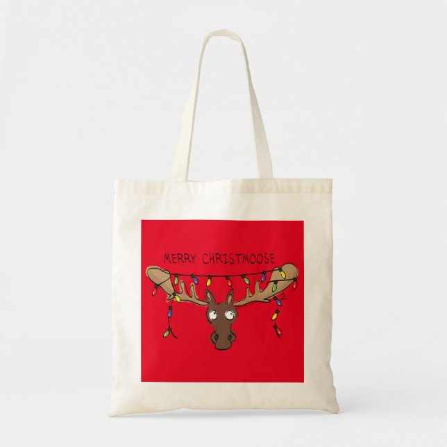 Moose Niedlich Funny Christmas Tragetasche (Vorne)