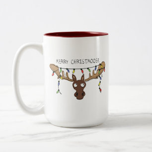 Moose Niedlich Funny Christmas Zweifarbige Tasse