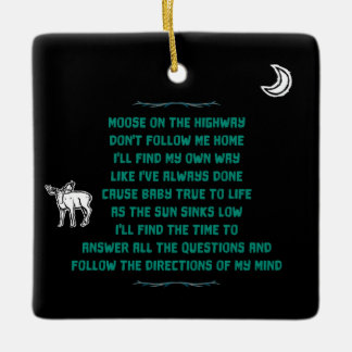 Moose on a Highway Texte Ornament