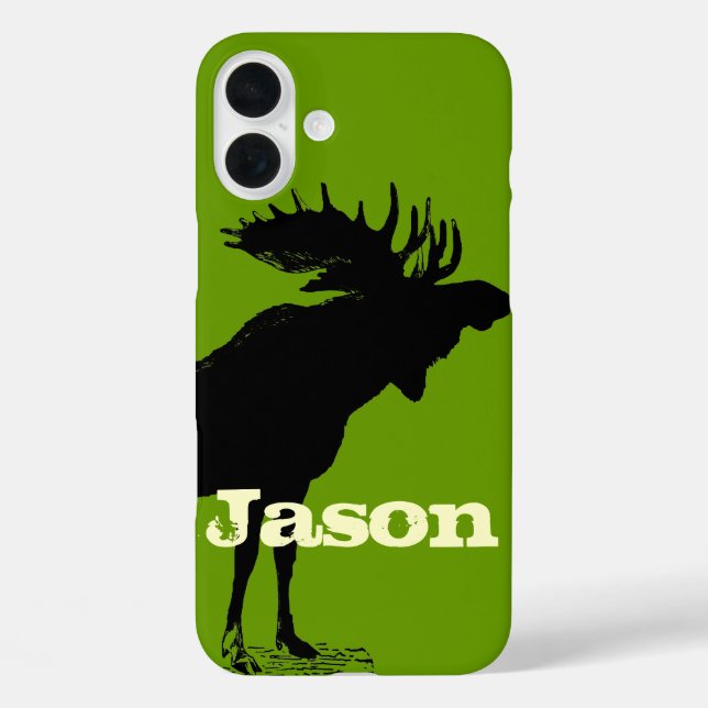 Moose Personalisiert iPhone iPhone 16 Plus Hülle (Rückseite)