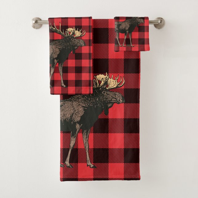 Moose Red Black Plaid Motif (En situation)