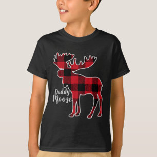 Moose Red Kariert Buffalo Matching Family Pajama T-Shirt