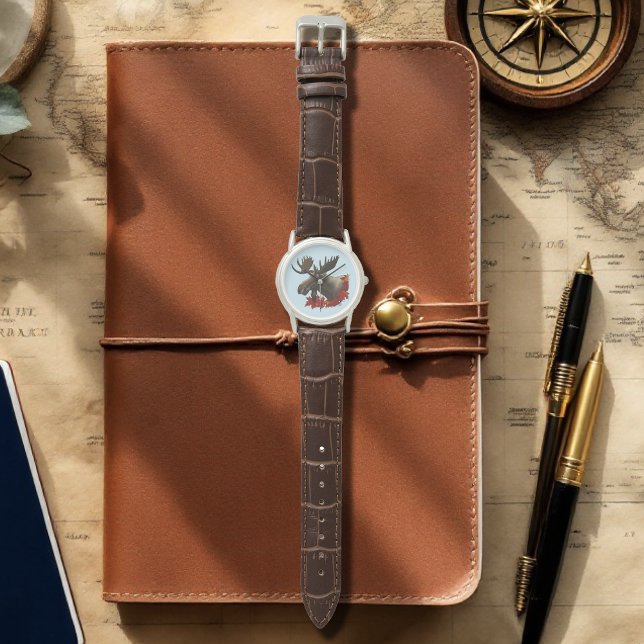 Moose Red Maple Blätter Armbanduhr (Von Creator hochgeladen)