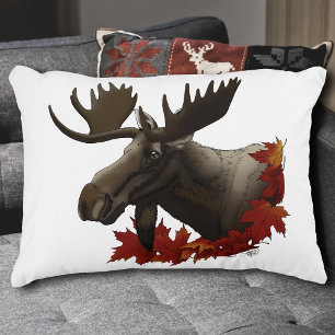 Moose Red Maple Blätter Dekokissen