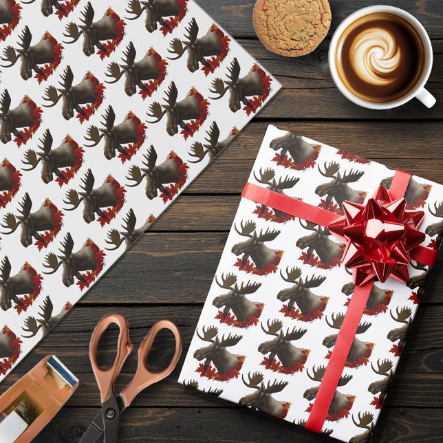 Moose Red Maple Blätter Geschenkpapier (Von Creator hochgeladen)