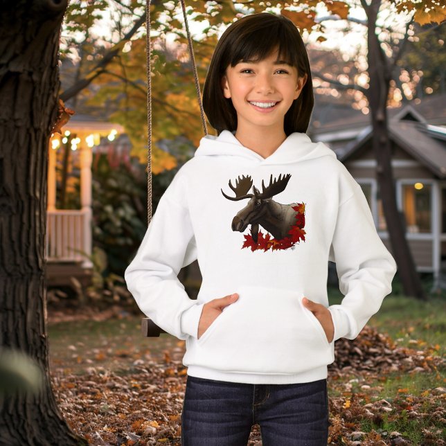 Moose Red Maple Blätter Hoodie (Von Creator hochgeladen)