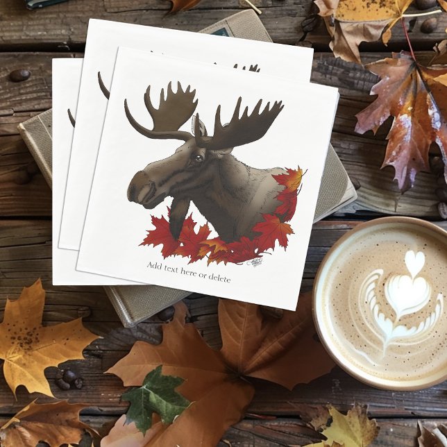 Moose Red Maple Blätter Serviette (Von Creator hochgeladen)