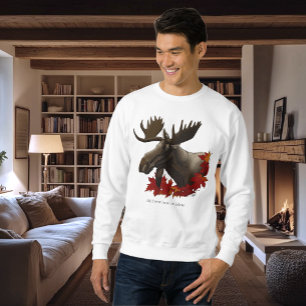 Moose Red Maple Blätter Sweatshirt