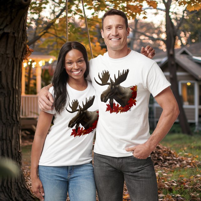 Moose Red Maple Blätter T-Shirt (Von Creator hochgeladen)