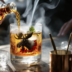 Moose Red Maple Blätter Whiskyglas