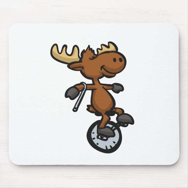 Moose riding unicycle Choose Background | Mousepad (Vorne)