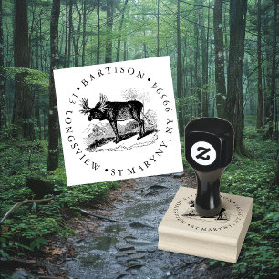 Moose ROUND RÜCKSENDEADRESSE Gummistempel
