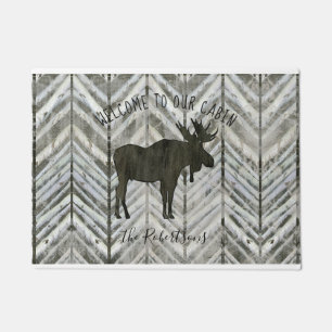 Moose Rustic Lodge Mountain Fußmatte