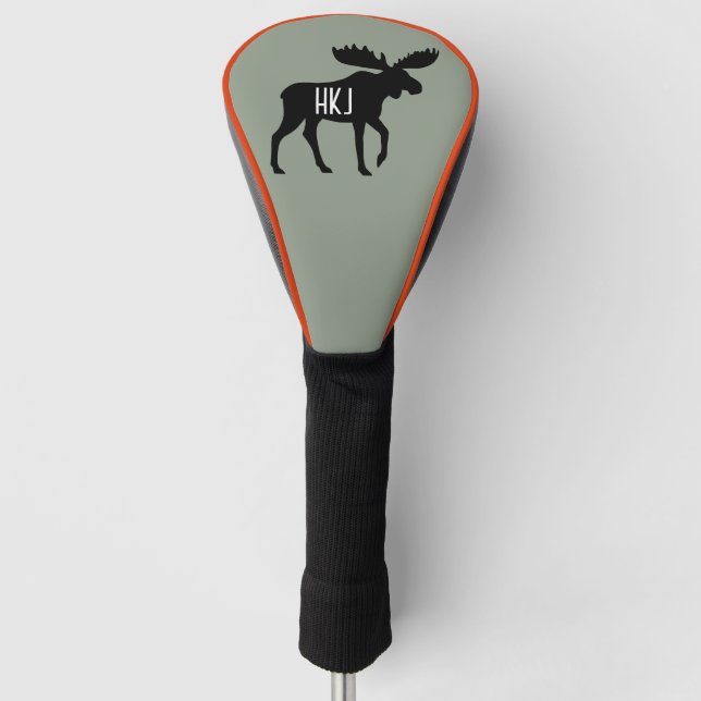 Moose Silhouette Custom Name Wildlife Wild Animal  Golf Headcover (Vorderseite)