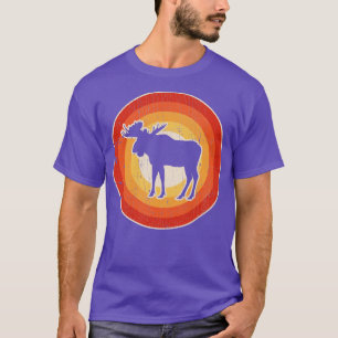 Moose Sunset Retro für Männer Frauen Mädchen Kinde T-Shirt
