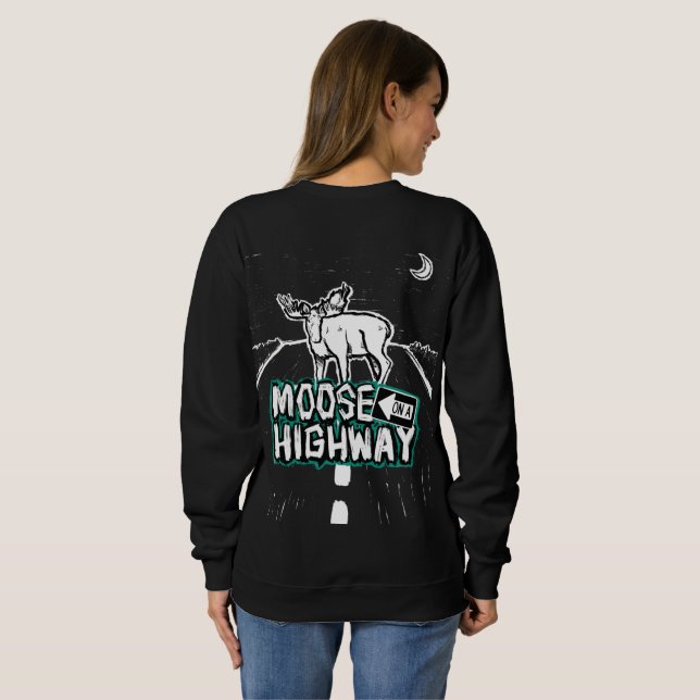 Moose sur un Sweatshirt de la route (femmes) (Dos entier)