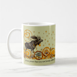 Moose Swirl Stars Moon Peace Joy Ho Ho Stein Kaffeetasse