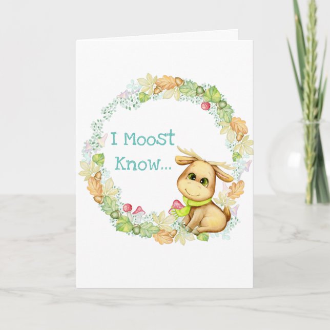 Moose Valentines Carte Jour Fête (Devant)