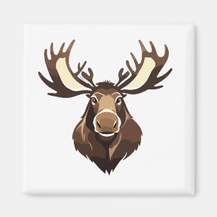 Moose Vector Art Animal Modern Urban City Grafik Magnet