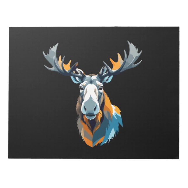 Moose Vector Art mit lebhaften Farben Notizblock (Vorderseite)