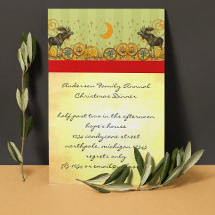 Moose Weihnachtsessen Einladung & Party Einladunge