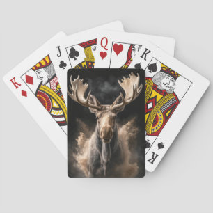 Moose Wild Animal Elegantes Dramatisches Nebelport Spielkarten