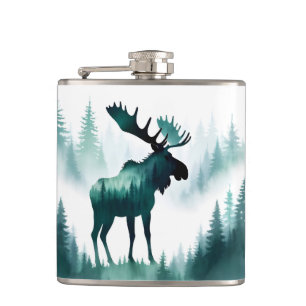 Moose Wildlife Animal Nature Forest Flachmann