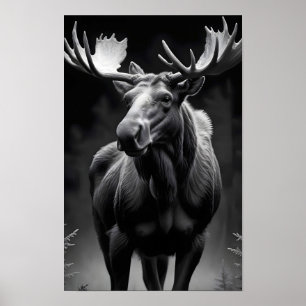 Moose Wildlife Majestic Nature Life Art Poster