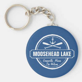 Moosehead Lake Maine Ankerstadt und Name Schlüsselanhänger