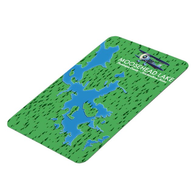 Moosehead Lake, Piscataquis Landkreis Karte Magnet (Linke Seite)