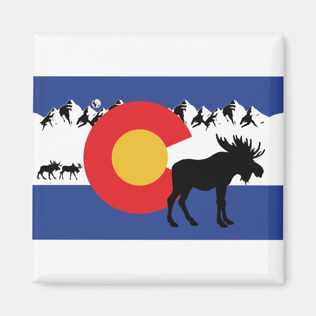 MOOSESin - Colorado-Flagge Magnet (Vorne)