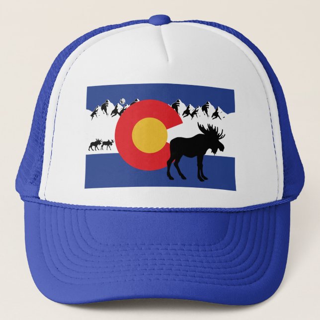 MOOSESin - Colorado-Flagge Truckerkappe (Vorderseite)