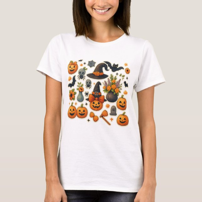 Moosey Halloween T - Shirt - Funny Fall Moose Cost (Vorderseite)