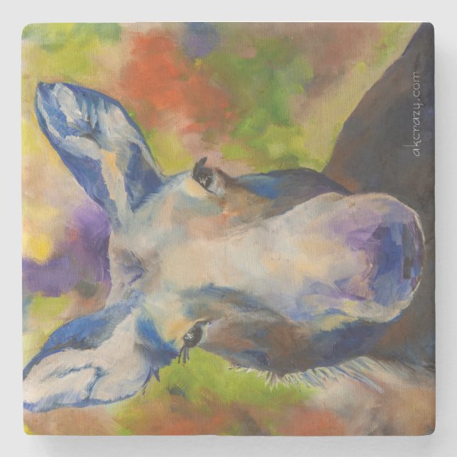 Moosey Moose Stone Untersetzer (Vorderseite)