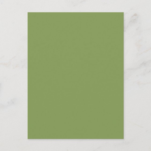 Moosgrün-Hintergrundfarbe anpassen Postkarte (Vorderseite)