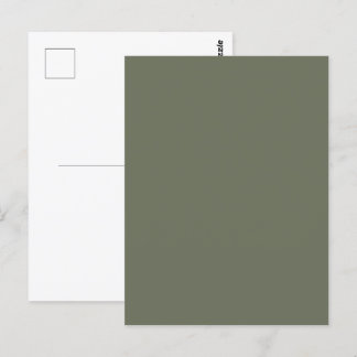 Moosgrüne personalisierbare Postkarte