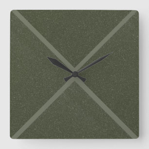 Moosgrüne X-Muster-Wandklemme Quadratische Wanduhr