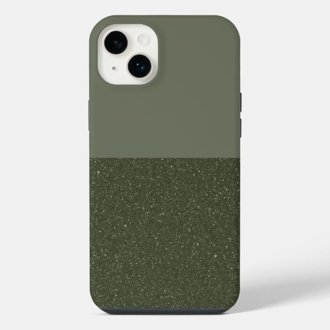 Moosgrüner geteilter iPhone 14 Plus Case – Anpasse Hülle (Rückseite)