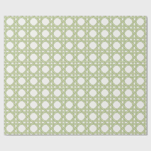 Moosgrünes Rohrgeflecht, Warmweiß Geschenkpapier
