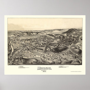 Moosic, panoramische Karte PAs - 1892 Poster