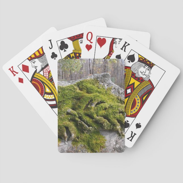 Moosiger zerbrochener Grabstein Spielkarten (Rückseite)